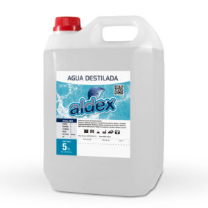 Agua destilada Aldex.